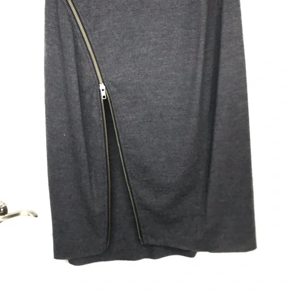 HELMUT LANG 100% Wool Zipper Dress Gray Size L - Picture 6 of 14